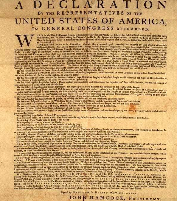 DICHIARAZIONE DI INDIPENDENZA AMERICANA